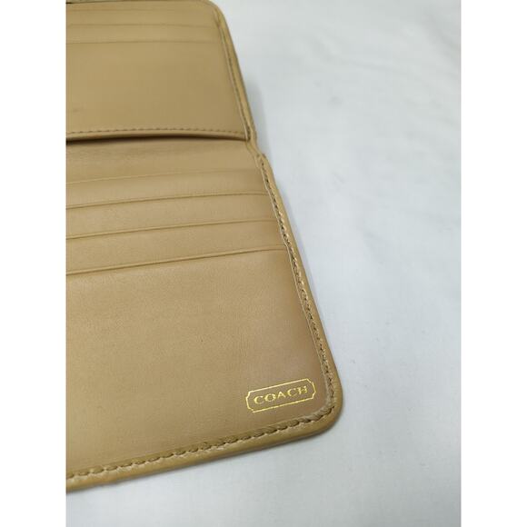 Coach Signature Brown Canvas Leather Trim Stripes 65th Ann. Zip Around Wallet - Picture 8 of 15
